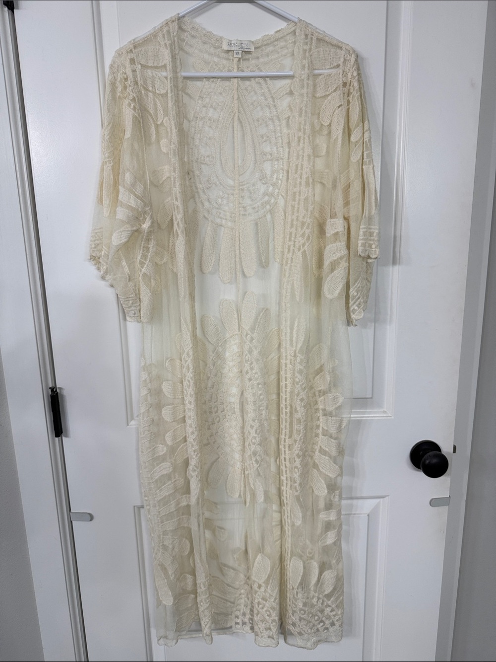 Rebellion Lace Overlay Kimono - Cream